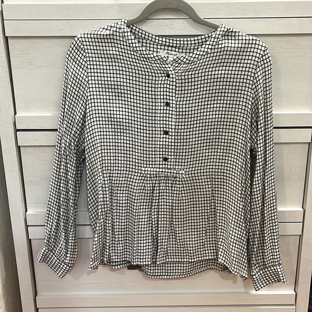 Madewell blouse shirt. Checkered